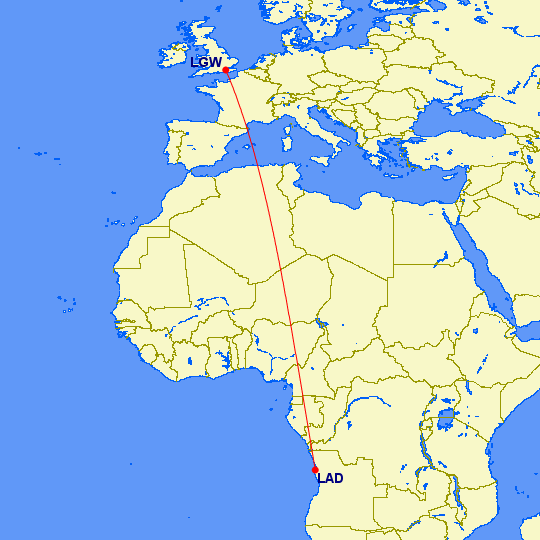 a map of africa with a red line