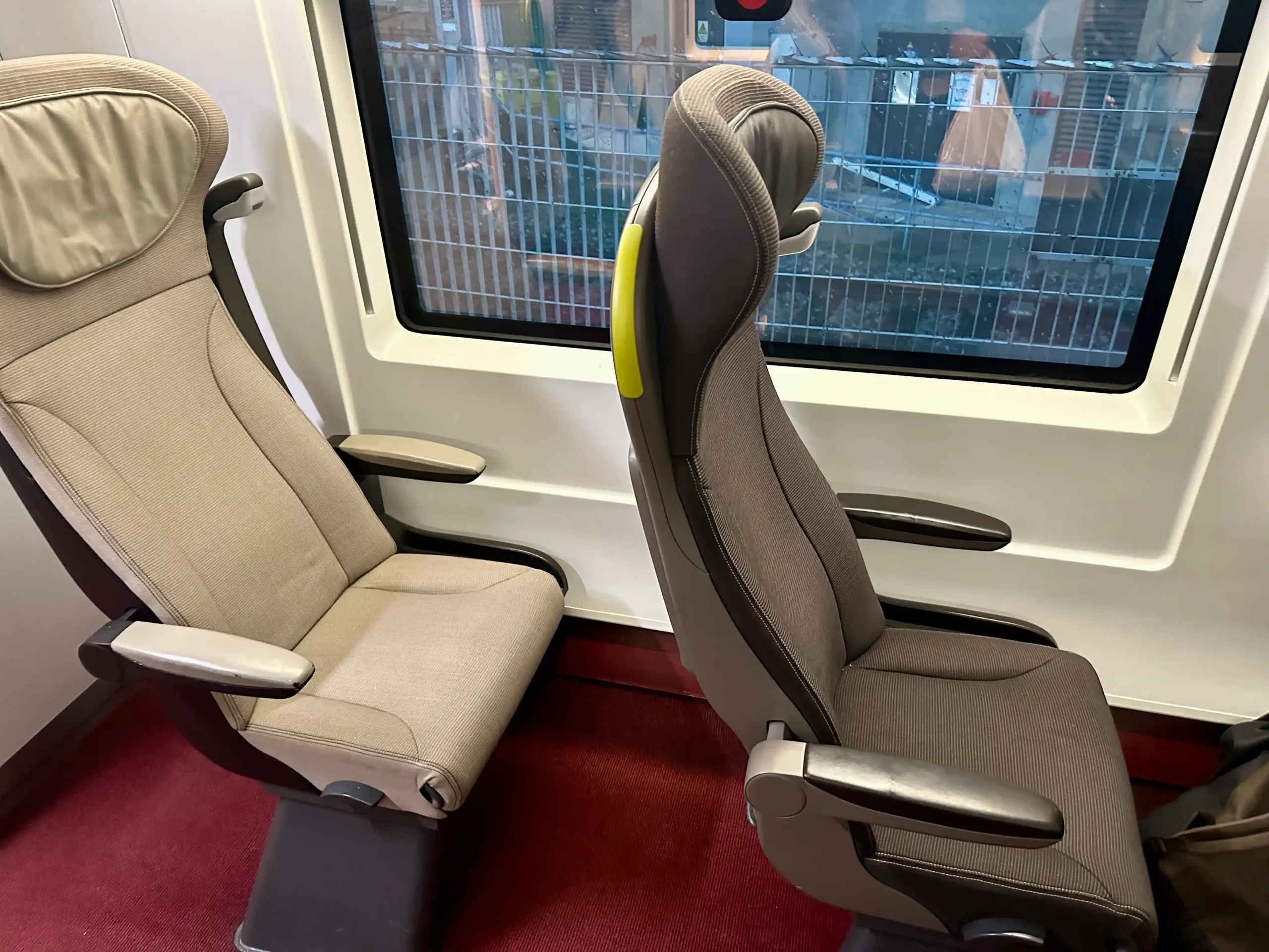a two seats in a train