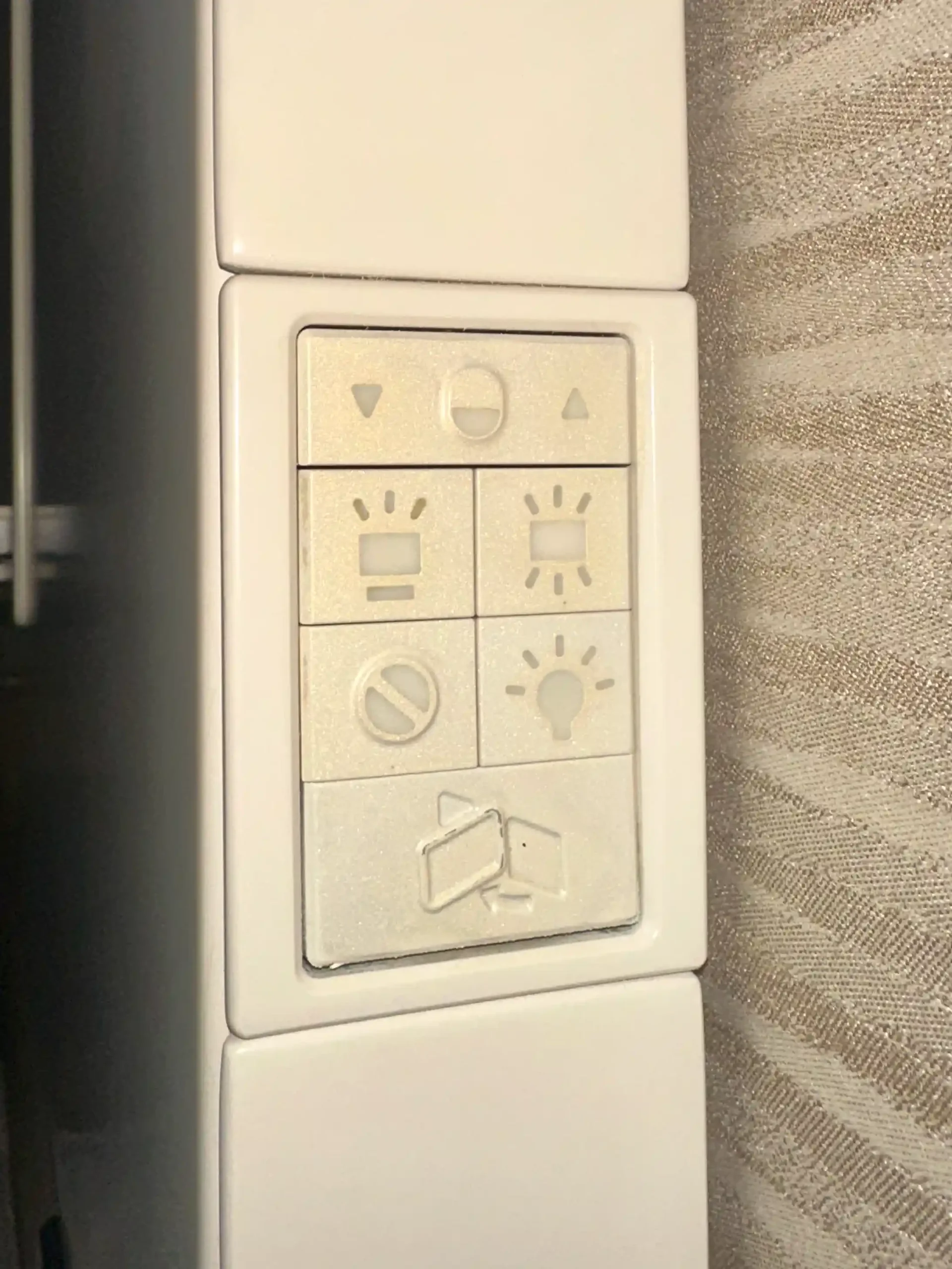 a white panel with buttons