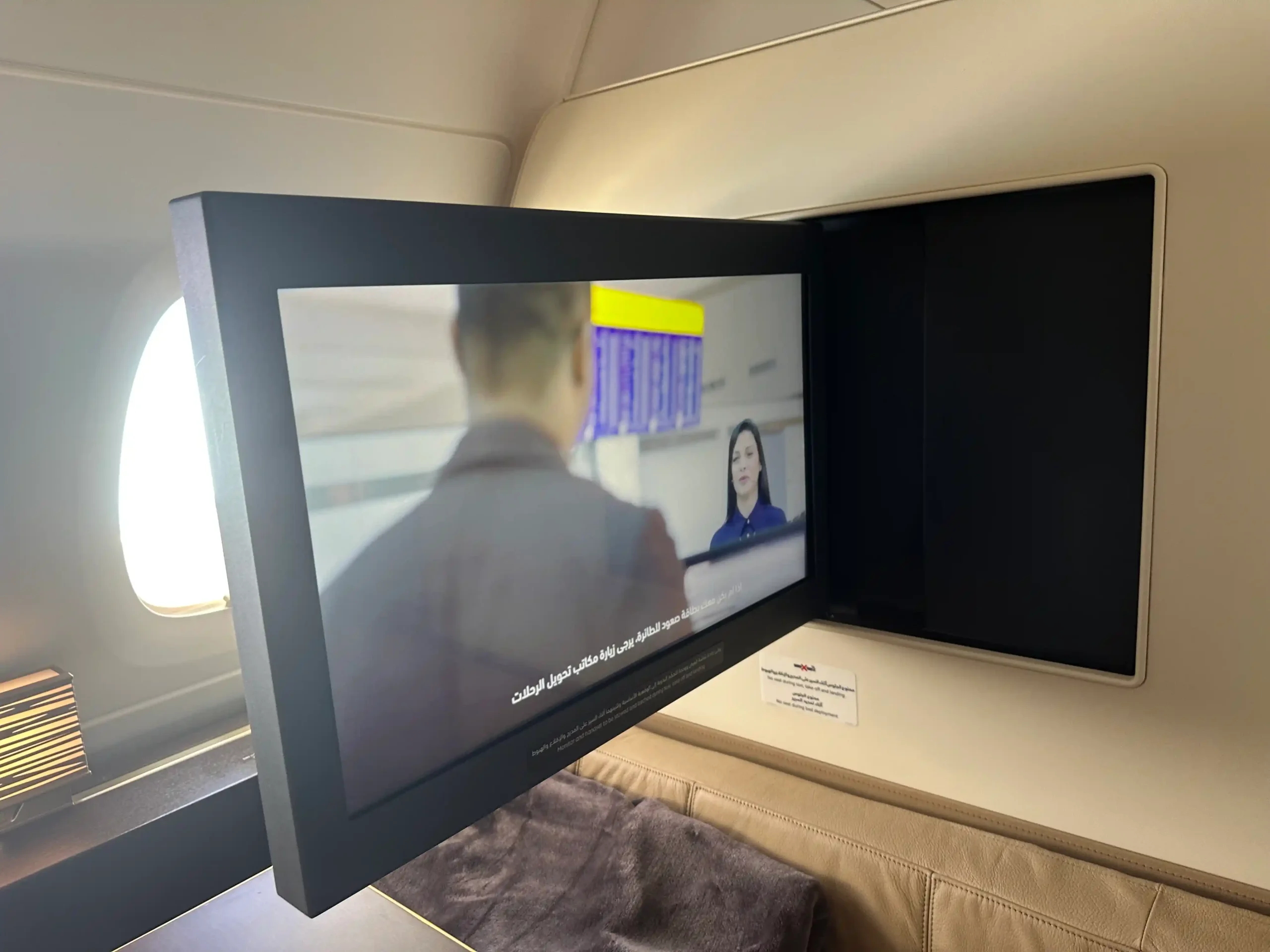 a tv on a plane