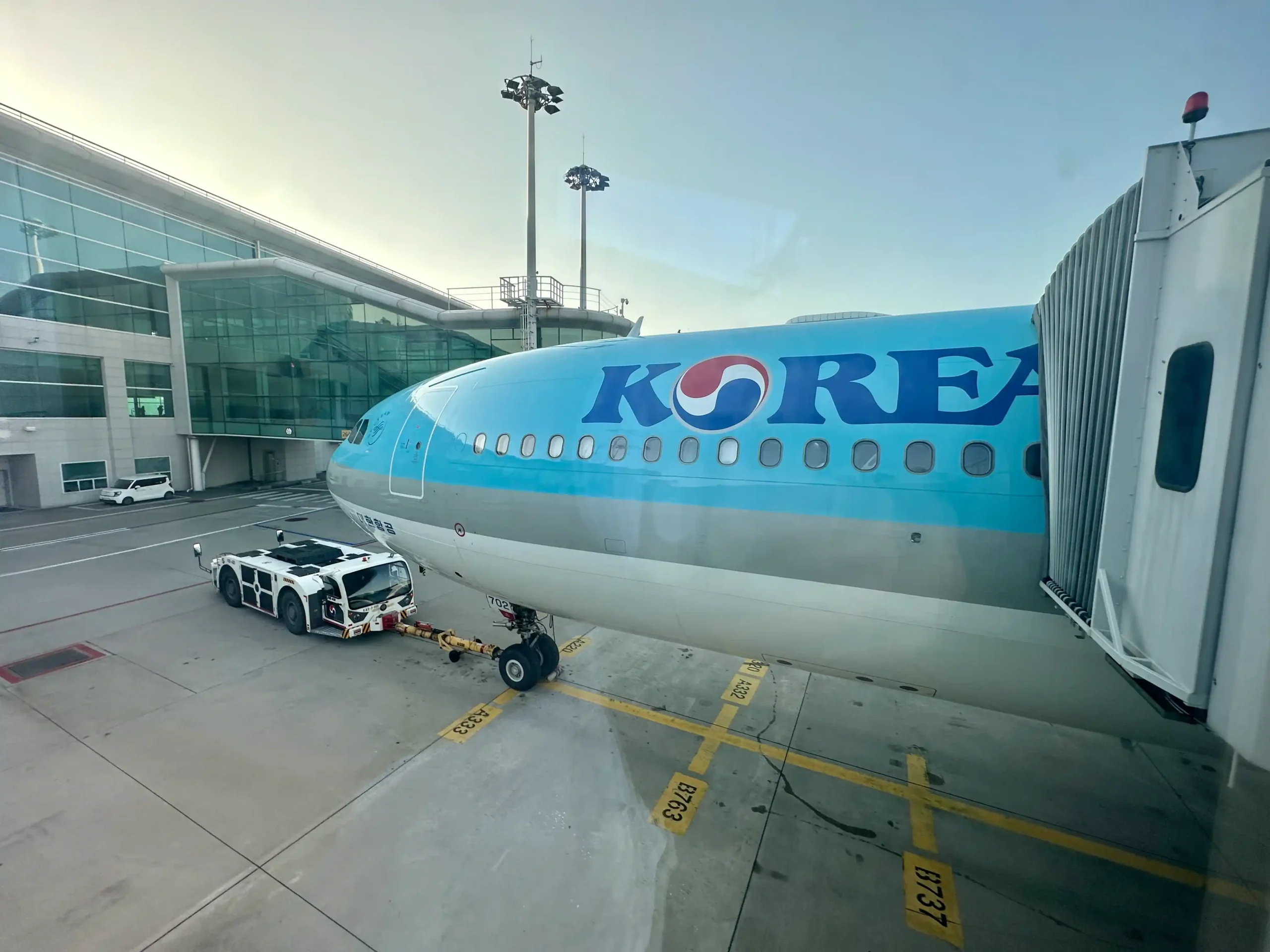 a plane parked at an airport